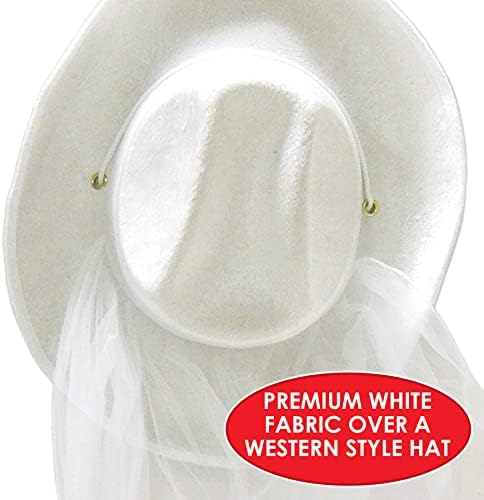 Ковбойская шапка и воал на булката Beistle - западен стил, е новост за ергенски партита, един размер