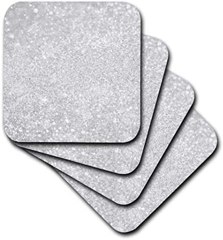Триизмерно изображение в луксозен сребристо блестящ стил - Меки подложки, комплект от 4