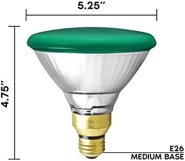 Халогенни лампи за външно осветление на GE мощност 85 W PAR38, Зелена Крушка, Стъкло, 120, За работа във влажно