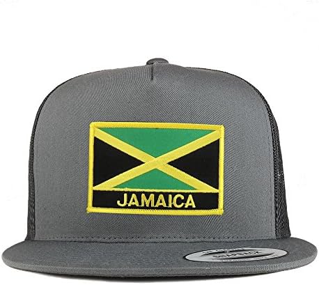 Моден Магазин за Дрехи Ямайски Флаг с 5 Ламперия Flatbill шофьор на камион Mesh възстановяване на предишното