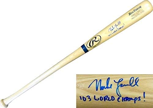 Майк Лоуел 2003 WS Champs С автограф/Signed Ash Bat - прилепи MLB с автограф