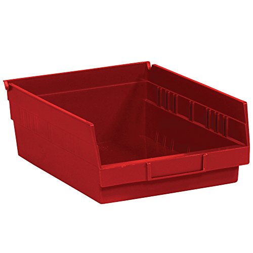 Пластмасови Кутии за съхранение на рафт, 11 5/8 x 11 1/8x 4, Червен, 8 бр./Калъф с отстъпка за Доставка от САЩ