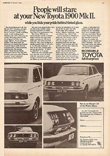 1969 TOYOTA CORONA 1900 MK. II СЕДАН * Хората ще влюбен поглед на Новата си Toyota 1900 Mk. II * РЕКОЛТА НЕЦВЕТНАЯ