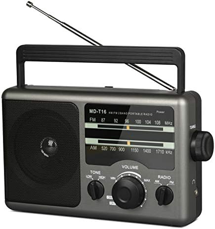 Преносимо радио Givoust AM FM, захранван с батерии от 4D элементных батерии или транзисторного радио променлив