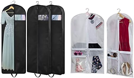 KIMBORA 60 Чанти за дрехи за рокли (3 опаковки) и Чанта за дрехи за танци (2 опаковки)