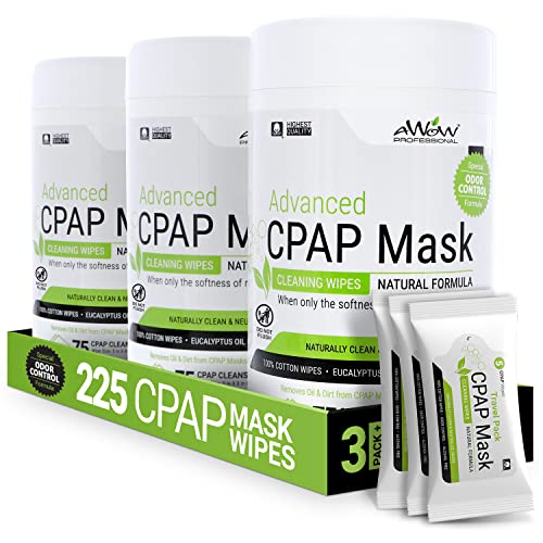 Кърпички за почистване на маска AWOW CPAP - Без мирис, от памук, безопасни за всички маски CPAP и BiPAP,
