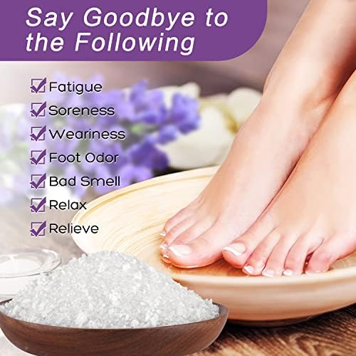 Намокрете краката XIWEIOO Лавандула с английската сол за педикюр - Натурална смес и соли за крака спортисти,