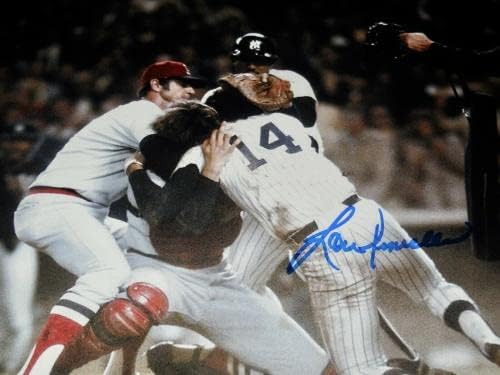 Фотография размер 8x10 с автограф Лу Пиньеллы (в рамка и матово покритие) - Ню Йорк Янкис! - Снимки на MLB с