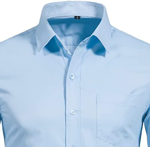 SIR7 Мъжки Ризи с дълъг ръкав Slim fit Ежедневни Бизнес Риза с Копчета с Джоб