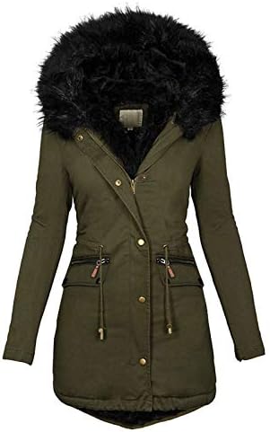 Улично палто с отворена предна част, Дамски Удобна парка с качулка, Дълги ръкави, Топло яке с цип в чест на
