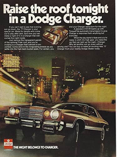 Оригиналната журнальная Печатна реклама 1977 г. №2 Dodge Charger