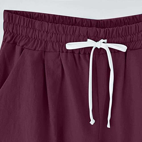 Къси панталони-Бермуди за Жени с Дължина до Коляното, Ежедневни Летни Обикновена Трикотажни къси Панталони с