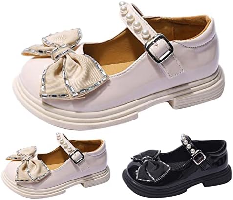 Модерен Пролетно-Лятна Детска Ежедневни Обувки, Кожени Обувки За Момичета, Модел Обувки С Дебела Подметка, Перлени
