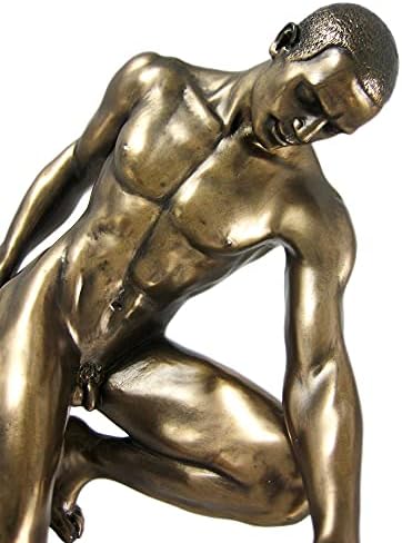 Бронзова Украса Стои На колене Гола Мъжка Статуя, Скулптура