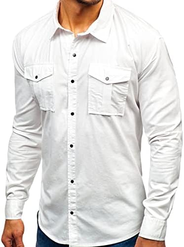Мъжка Риза в стил Милитари копчета, Обикновена Работни Ризи с дълъг ръкав за Туризъм, Ежедневна Фланелевая Риза