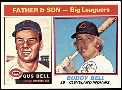1976 Topps 66 Баща и син Гас Бел / Buddy Bell Синсинати Редс/Индианс (Бейзболна карта) в Ню Йорк+ Редс/Индианс
