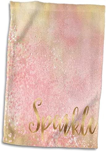 3dRose PS Glam - Изображение кърпи с брилянтен златисто-розов блясък (twl-274286-3)