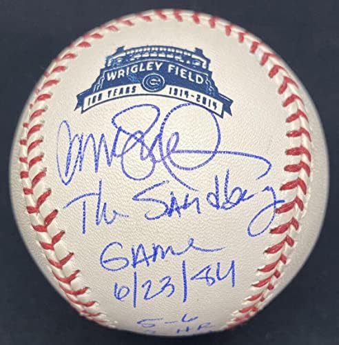 Райн Sandburg The Сандберг Game Подписа Логото на Wrigley Field Baseball Tristar - Бейзболни топки с автографи