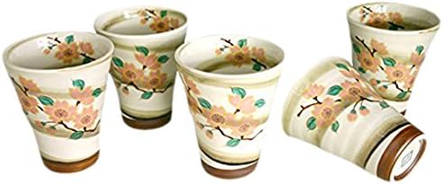 Чаша: Ninseifu Cherry Blossom, Безплатен комплект чаши, Японската чаша x 5 предмети, Порцелан / Размер: 3,6