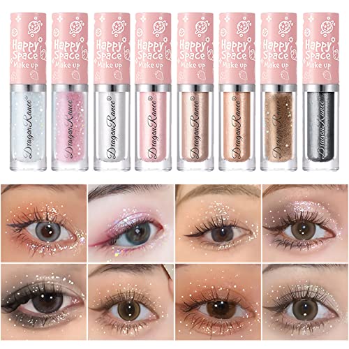 Очна линия SUMEITANG Liquid Glitter Eyeshadow, Корейски блясък за очите | Капка Сълзи, Искрящи сенки за очи