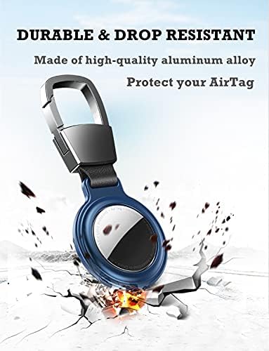 Метален защитен калъф от 2 опаковки за Apple AirTag Ключодържател, притежателят на AirTag, калъф-верижка за