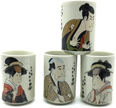 Набор от японски чаени чаши MIYA Ukiyo-e Sharaku от 4 (5 грама)