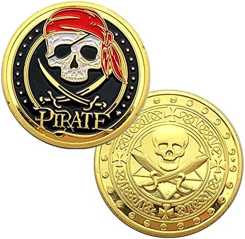 Позлатен Копие на Възпоменателни монети Остров баня под формата на Пиратски колекция Мъртва глава Монета Морска