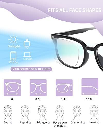 NOVIVON 6 Опаковки Очила за четене с Блокиране на синя Светлина за Жените и Мъжете, по-Леки Очила за четене