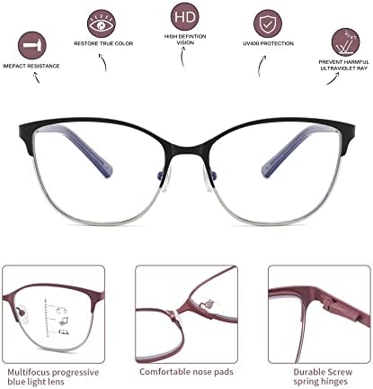 Kafirlo Прогресивно мультифокальные очила за четене женски котешко око без линия многофокусный преходен синя