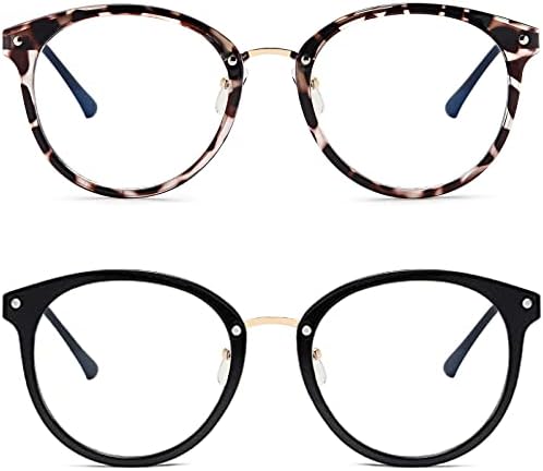 Дамски очила за четене VVDQELLA, 2 опаковки, дамски слънчеви очила с синя светлина в голяма рамка, блокиране