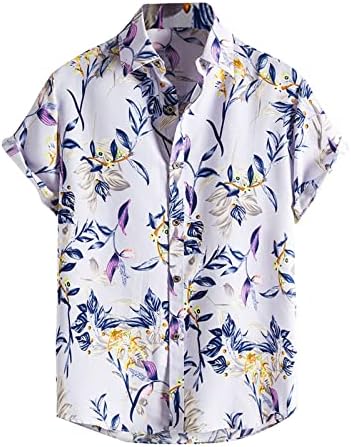 Мъжки Хавайска Риза, бързо съхнещи Тропически Ризи Алоха, Ежедневни Ризи за Почивка на Плажа, С Къс Ръкав, Блузи,
