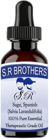 S. R Brothers Градински чай испански (Salvia Lavandulifolia) Чисто и Натурално Етерично масло Терапевтичен