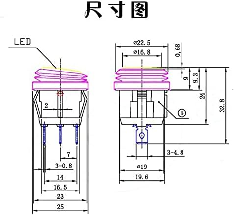 HKTS 1БР KCD1 през Цялата Квадратен Водоустойчив прекъсвач светлина, Включено-изключено 3Pin захранване на Лампата