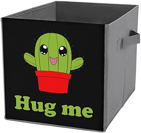 Сладък Кактус прилагат в Мен Платно Сгъваеми Кутии За Съхранение на Куб Органайзер Кошници с Дръжки за Домашния