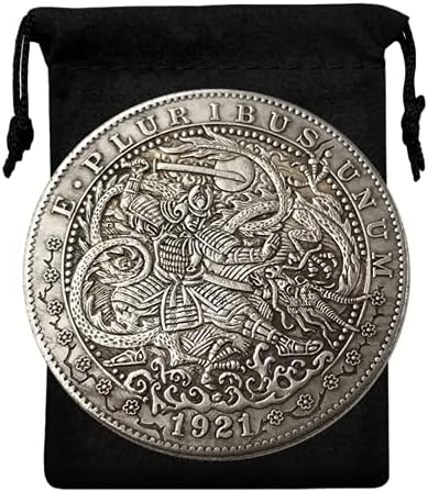 Kocreat Копие на американската монети Hobo 1921 г. - Самурай и Дракон, сребърно покритие Копие на Сувенирни