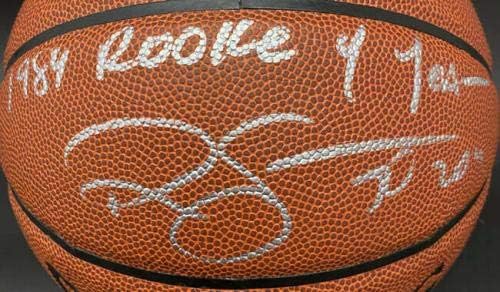 Ралф Сампсън ПОДПИСА I/ O NBA Basketball +1984 ROY Рокетс PSA/DNA С автограф - Баскетболни топки с автограф