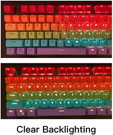 LGBTQ с Преливащи се цветове шапки за комбинации 104 Keys PBT, комплект за клавиатури на капсули с двойна подсветка