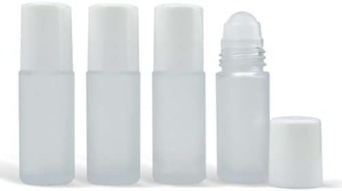 Големи флакони за многократна употреба Grand Parfums от матирано стъкло, на роли с блестящи бели пластмасови