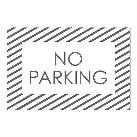CGSignLab | Тампон върху полето с надпис Паркинг е забранено - Бели ленти | 36 x 24