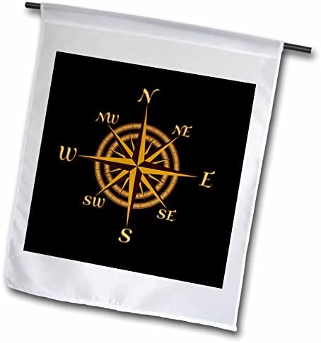 3dRose Класически ретро компас Rose Плаване Морски дизайн за моряците. - Знамена (fl_352692_2)