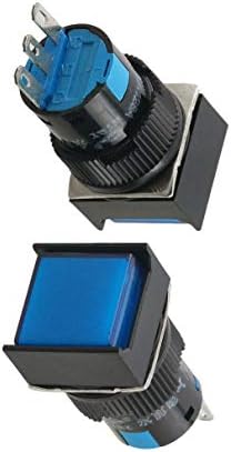 Aexit 2 бр. Ключове 1NO 1NC Синя Квадратна Капак С тик-так 16 мм Бутон Превключвател AC Бутон Ключове 250 В