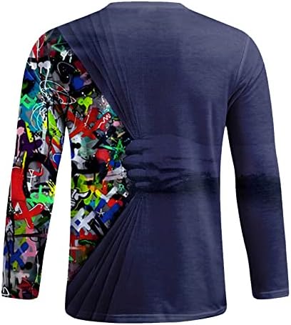 GDJGTA Мъжка Мода Ретро Спорт Фитнес на Открито 3D Тениска С Цифрово Принтом Риза с Дълъг Ръкав Блуза, Топ Мъжка