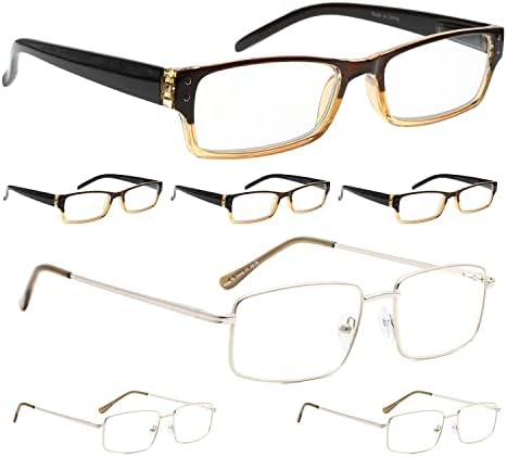 LUR 4 Опаковки класически очила за четене + 3 опаковки на метални очила за четене (само 7 двойки ридеров + 2,50)
