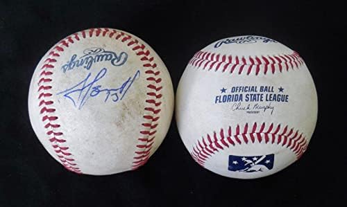 Дилсон Herrera с автограф в играта Fsl Baseball (Ню Йорк Метс) с Coa! - MLB С автограф в играта Бэтс