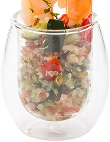 Прибори за хранене Forma от прозрачно стъкло с капацитет от 3 грама, 10 Прозрачни мини-десертни чаши с двойни