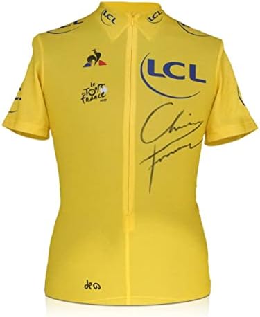Крис Froom Подписа Жълта фланелка Тур Дьо Франс 2017 - Футболни фланелки С Автографи