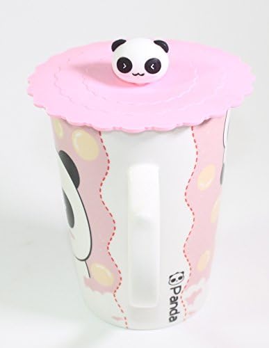 Цветна Благородна Фарфорово-Керамична чаша със Сладко Пандой височина 4,5 инча със Силиконова Капачка за Подаръци