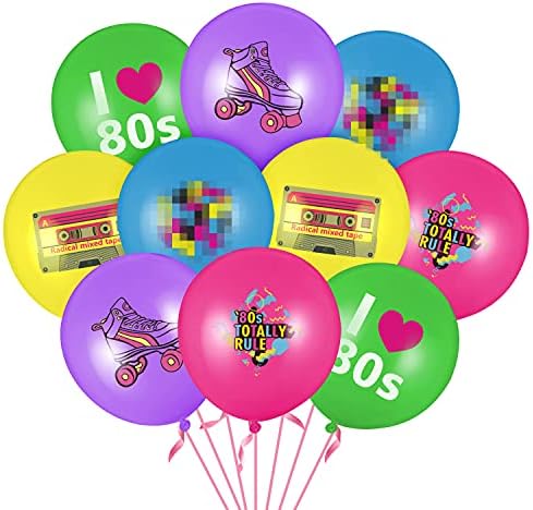 WATINC 52 бр., определени латексови балони Аз обичам 80-те за декор на ретро-парти на 1980-те години, балони