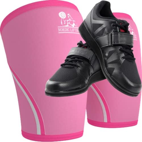 Скандинавските Подтягивающие Ръкави, до коленете XLarge - Розов Комплект с Обувки Megin 8 размер - Черен