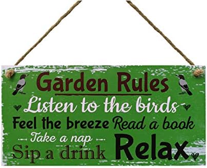 Знак Правила градина Мэйдзиафэй-Слушай, птици, Почувствайте Бриз, Почетете книга, Вздремните, Отпуснете се,